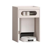 Étagère de rangement sous vide moderne pour robot, armoire en bois avec panneaux coulissants, table de nuit portable et table d'appoint pour salon, chambre à coucher, bureau et cuisine (gris)