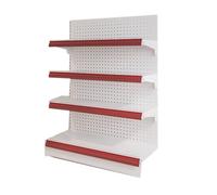 Étagère de Rangement Supermarché Acier Laminé À Froid Panneau Perforé Étagère Garage Rayonnages Réglables Extension Illimitée Etagere Rangement Garage pour Magasins, Supermarchés(90cm Secondary)