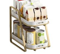 Étagère De Rangement,Support Organisateur 2 Niveaux Résistant à la Rouille - Support Pour Tasses À Thé - Pour Adultes Maison Intérieur Plan De Travail Dortoir Bar À Café