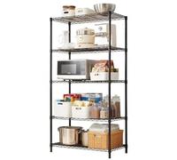 ÉTagèRe de Rangement Support pour Four à Micro-Ondes Rangement Cuisine Gain de Place Étagère en Acier au Carbone Réglable de 2,5 Cm Installation sans Outil Noir(90 * 35 * 175CM)
