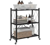 Étagère de rangement sur roulettes Noir 71 x 34 x 88 cm Acier vidaXL