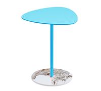 Étagère de Rangement Table Triangulaire en Fer for Magasin de thé au Lait/Table de café, Table d'appoint for Chambre à Coucher/Petite Maison(Blue,45x55cm)