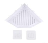 Étagère de rangement triangulaire pour salle de bain avec design modulaire empilable en plastique, pour organiser efficacement les articles de toilette de cuisine et de salle de bain (blanc)