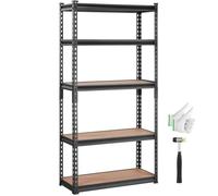 VEVOR Étagère de Rangement 5 Niveaux Réglables Étagère de Garage Métallique de Charge Lourde 907,2 kg 75x30x152 cm Meuble Rayonnages de Stockage pour Cuisine Atelier sous-Sol Salle de Bain Buanderie