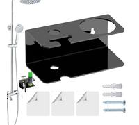 Étagère de rasage murale | Fixation adhésive pour bouteille de shampooing | Accessoires de rasage Support de montage Solution d'organisation pour divers espaces tels que Toilettes, Salle de bain