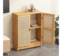 Étagère De Routeur WiFi, Armoire De Rangement En Rotin Pour Routeur Wi-Fi, Armoire De Routeur, Rangement Box Internet, Pour Gestion Des Câbles Pour Salon,Chambre,Bureau(Natural,70*50*25cm)