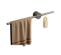 Étagère de Salle Bain, Porte-Serviettes Mural créatif à Base Unique et réglable, sans perçage, Barre Moderne en Aluminium, décoration, Panier Douche(Gun Gray,60CM)