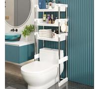 Étagère de salle de bain 1/2/3 niveaux avec Guardra Accès facile Stable et capacité de charge Parfaite pour les petits espaces Blanc 48,5 x 26 x 173 cm