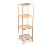 alpina Étagère de salle de bain avec 4 étagères en bambou écologique pour serviettes, shampooing et revitalisant