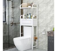 Étagère de salle de bain à 3 niveaux avec armoire, solution d'économie d'espace pour le rangement du linge et de la salle de bain, parfaite pour les petits espaces et l'organisation.