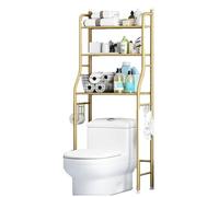 Étagère de salle de bain à 3 niveaux avec pieds réglables et autocollants robustes - Solution peu encombrante pour salle de bain, cuisine et bureau à domicile