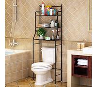 Etagère de Salle de Bain à 3 Niveaux, Meuble de Rangement au-Dessus des Toilettes WC ou Lave-Linge, économiseur d'espace de Salle de Bain. (165 * 55 * 26cm/Noir)