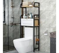 Étagère de salle de bain à 3 niveaux pour économiser de l'espace sur les toilettes avec armoire, idéale pour le rangement du linge, étagère de rangement élégante pour salle de bain pour petits espaces