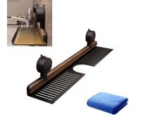 Étagère de salle de bain à ventouse en noyer, étagère murale pour évier de salle de bain, organiseurs de salle de bain amovibles et rangement sur le robinet, organiseurs de robinet en bois sans