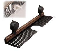 Étagère de salle de bain à ventouse en noyer sans perçage pour évier de salle de bain, étagère de rangement murale en bois pour cuisine, organiseur flottant amovible (noir, 80 cm)
