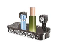 Étagère de salle de bain à ventouse pour salle de bain, 33 x 15 x 18 cm, organiseur de rangement robuste avec trous de drainage, plateau sans perçage pour savon, shampooing, éponge, gel douche