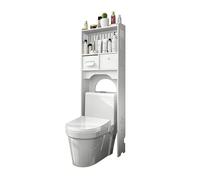 Étagère de salle de bain autonome peu encombrante (143,8 x 47 cm) et salle de bain fonctionnelle pour espaces bien rangés
