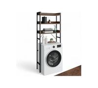 Etagère de salle de bain style industriel 67 x 25 x 165,5 cm Bois foncé industriel, rustique