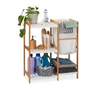 Étagère de salle de bain avec panier à linge 4 compartiments 34 L 5 kg léger