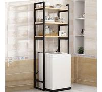 Étagère de salle de bain avec pieds réglables - Robuste - Solution peu encombrante pour salle de bain et buanderie - Assemblage facile - 3 niveaux - Noir