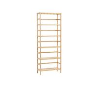 Etagère de salle de bain bibliothèque rectangulaire en bambou à 6 niveaux