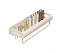 Étagère de salle de bain élégante en acier carbone sans perçage pour lavabo, toilettes, balcon, facile à installer et amovible (40 cm) Blanc crème