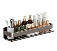 Étagère de salle de bain en acier inoxydable - Organiseur mural perforé pour le rangement familial - Étagère de salle de bain durable et peu encombrante pour serviettes et essentiels