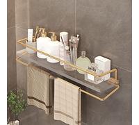 Étagère de salle de bain en acrylique avec porte-serviettes, étagère murale flottante d'angle pour douche et maquillage pour produits cosmétiques de la peau, solution de rangement de cuisine