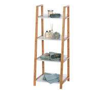 Etagère de salle de bain en bambou Finja - L. 43 x H. 112 cm - Blanc