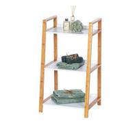 Etagère de salle de bain en bambou Finja - L. 43 x H. 76 cm - Blanc