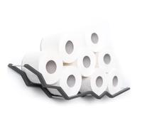 Étagère de salle de bain en bois pour papier toilette, support pour papier toilette, motif zigzag (Grey)
