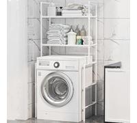 Étagère de salle de bain en métal à 2 niveaux au-dessus de la laveuse pour toilettes 68 x 37 x 153 cm, idéale pour nizer les salles de bain et maximiser l'espace.