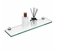 Étagère de salle de bain en verre trempé transparent 8 mm 50 x 10 cm