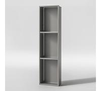 Étagère de salle de bain étanche de grande capacité en acier inoxydable pour shampoing, articles de toilette, papier toilette, cuisine, salon, chambre à coucher (gris, 28 x 90 cm)