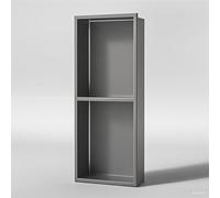 Étagère de salle de bain étanche de grande capacité en acier inoxydable pour shampoing, articles de toilette et papier toilette, idéale pour cuisine, salon et chambre à coucher (gris, 28 x 70 cm)