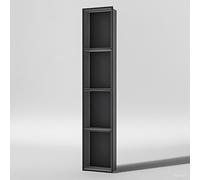 Étagère de salle de bain étanche de grande capacité en acier inoxydable pour shampoing, articles de toilette, papier toilette, alcôve intégrée pour cuisine, salon, chambre à coucher (noir 28 x 120 cm)