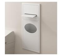Étagère de salle de bain étanche en acier inoxydable avec poubelle intégrée - Organiseur de rangement mural peu encombrant pour un accès facile