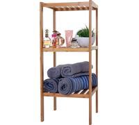 Étagère de salle de bain HWC-B18, armoire de salle de bain Étagère sur pied, bambou ~ 80x34x33cm