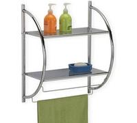 IDIMEX Etagère de Salle de Bain Murale Janine Meuble de Rangement à Fixer avec 2 tablettes et 2 barreaux Porte-Serviettes, en métal chromé