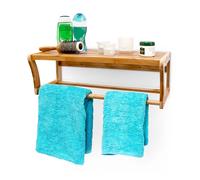Étagère murale en bambou avec barre porte-serviette - 10014070 - 60 cm