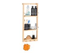 Relaxdays Étagère de salle de bain 10017163 en bambou – 3 étagères murales 70×28,5×10 cm beige