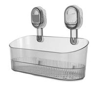 Étagère de salle de bain robuste sans perçage avec base anti-chute pour shampooing et bouteilles, peu encombrant pour surfaces lisses, installation facile.