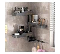 Étagère de salle de bain rotative à 3 niveaux - Fixation murale - Réglable en hauteur - Pour comptoir de cuisine, étagère à épices, espace café, au-dessus de l'évier, table de commode