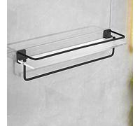 Étagère de salle de bain sans forage de douche de douche caddie en acrylique étagères flottantes mures suspendues noir miroir de serviette avant rangement étagères de cuisine étagères de cuisine