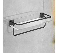 Étagère de salle de bain sans forage de douche de douche caddie en acrylique étagères flottantes mures suspendues noir miroir de serviette avant rangement étagères de cuisine étagères de cuisine