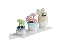 Étagère de salle de bain sans perçage conçue pour être montée sur des bases de robinet standard, construction en aluminium pour un rangement stable des articles de toilette et des cosmétiques (blanc