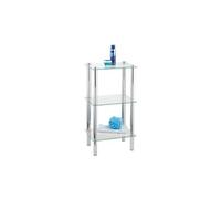 Etagère de salle de bain yago carrée, 3 étages - chrome/transparent