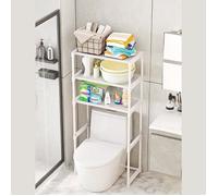 Étagère de salle de bains en Acier Au Carbone, 3 Niveaux, Blanc, Pour Wc Et Lave-Linge