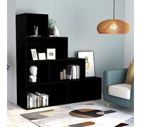 Étagère de séparation polyvalente noire 155 x 24 x 160 cm - Design classique pour studio, couloir et rangement de DVD - Crédenza spacieuse pour une nification élégante