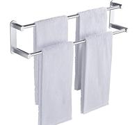 Étagère de Serviette, Porte-Serviette Double pour Suspendre la Porte de la Placard de la Cuisine - 41 cm / 16,14ih Porte-Serviette - Pas de Rail de Serviette de Bain nécessaire à Forage, 71 cm, Noir